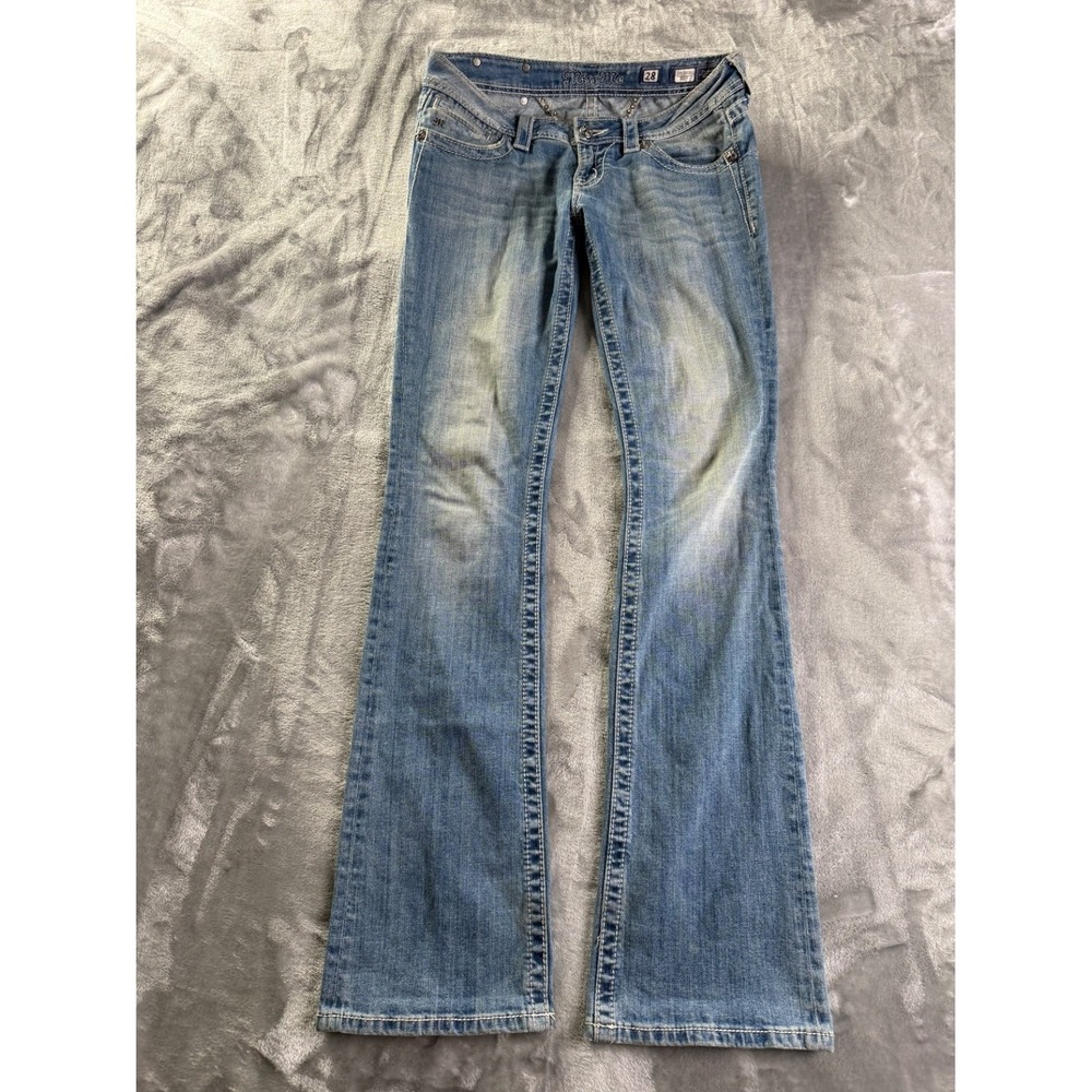 Miss Me JP5331B2 Angel Wing Bootcut Jeans Women Size 28 Blue Sequin Rhinestone